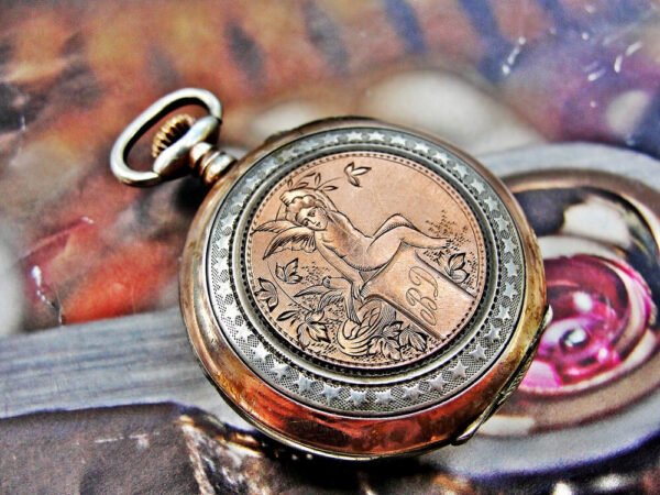 Beautiful silver nun watch with porcelain dial from the late 1800s - Image 13