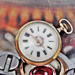 Beautiful silver nun watch with porcelain dial from the late 1800s