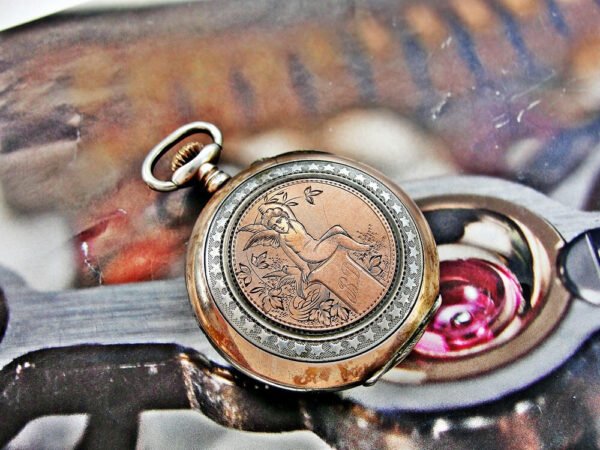 Beautiful silver nun watch with porcelain dial from the late 1800s - Image 6