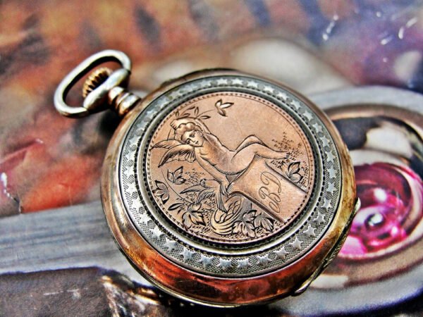 Beautiful silver nun watch with porcelain dial from the late 1800s - Image 7