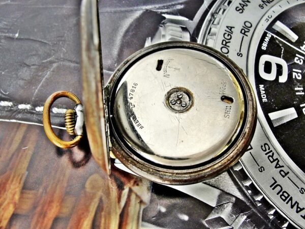 Beautiful very rare iron case Eterna alarm pocket watch from the early 1900s - Image 11