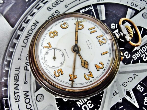Beautiful very rare iron case Eterna alarm pocket watch from the early 1900s - Image 13