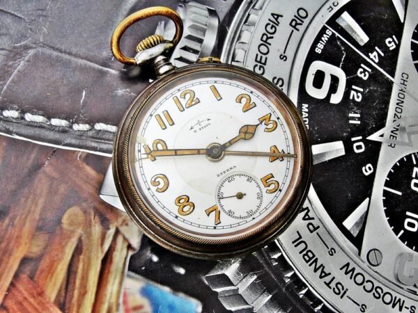 Beautiful very rare iron case Eterna alarm pocket watch from the early 1900s - Image 5