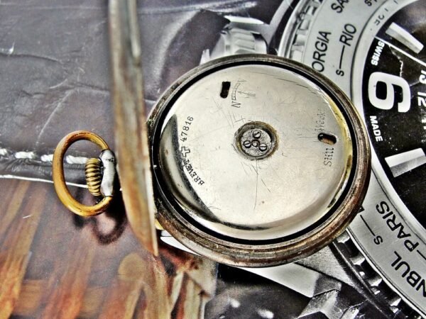 Beautiful very rare iron case Eterna alarm pocket watch from the early 1900s - Image 7