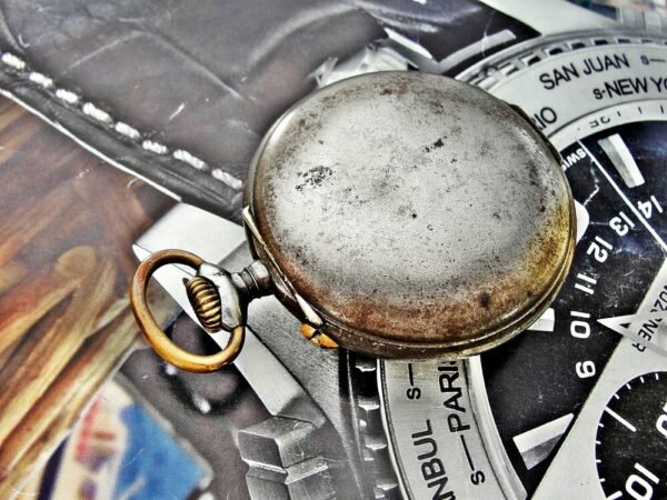 Beautiful very rare iron case Eterna alarm pocket watch from the early 1900s - Image 9