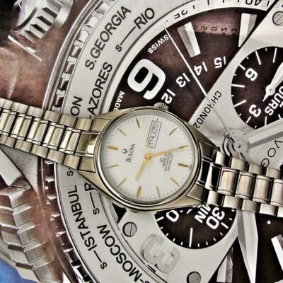Nice automatic Bulova watch with a steel case from the 1980s.