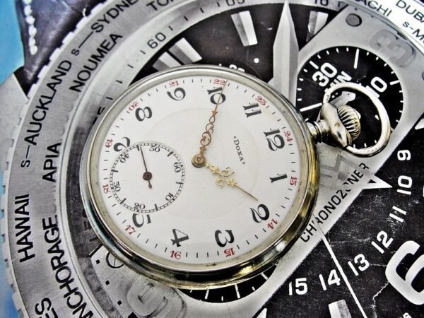 Beautiful Doxa pocket watch with porcelain dial from the 1920s - Image 4