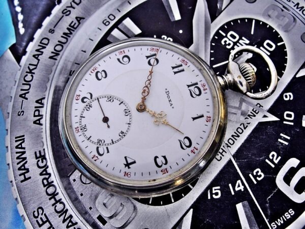 Beautiful Doxa pocket watch with porcelain dial from the 1920s - Image 6