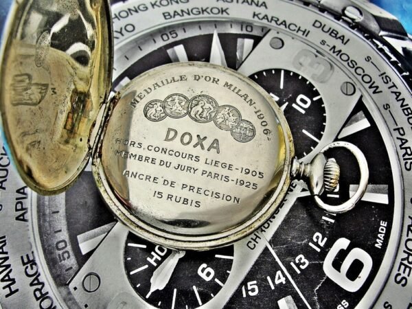 Beautiful Doxa pocket watch with porcelain dial from the 1920s - Image 8