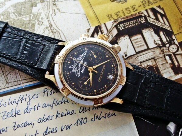 Beautiful rare MIG 23 Pilot Chronograph watch from the 1990s - Image 13