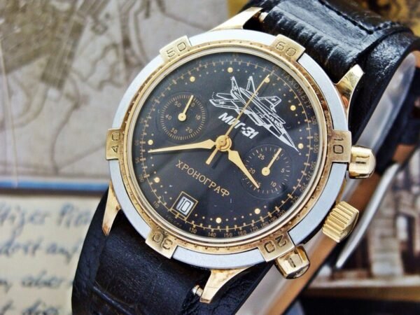 Beautiful rare MIG 23 Pilot Chronograph watch from the 1990s - Image 15
