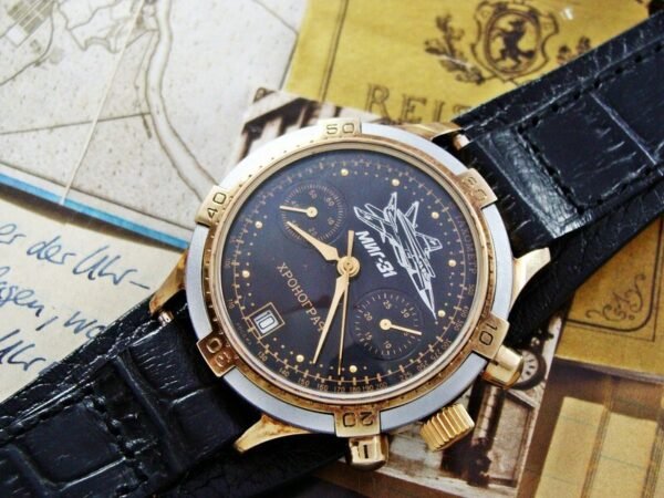 Beautiful rare MIG 23 Pilot Chronograph watch from the 1990s - Image 16