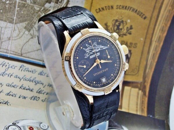 Beautiful rare MIG 23 Pilot Chronograph watch from the 1990s - Image 24