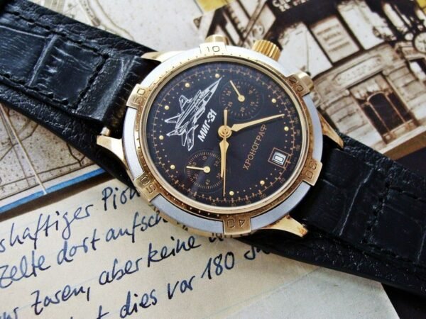 Beautiful rare MIG 23 Pilot Chronograph watch from the 1990s - Image 5