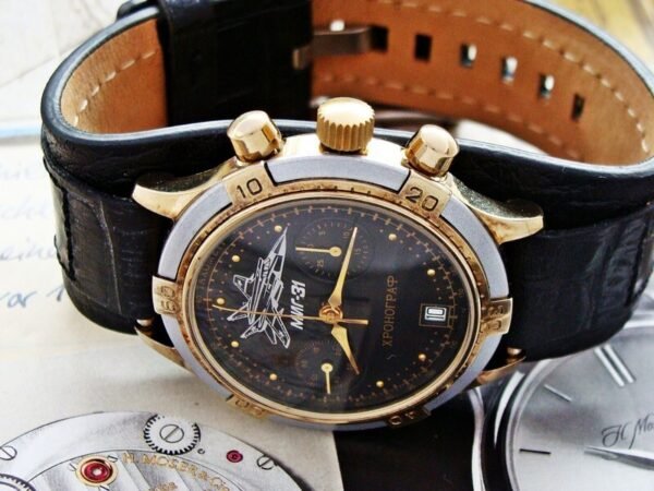 Beautiful rare MIG 23 Pilot Chronograph watch from the 1990s - Image 7