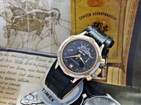 Beautiful rare MIG 23 Pilot Chronograph watch from the 1990s - Image 8