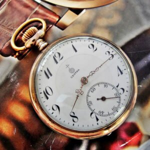 Junghans Centra silver pocket watch with porcelain dial from the 1920s.