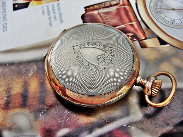 Junghans Centra silver pocket watch with porcelain dial from the 1920s. - Image 5
