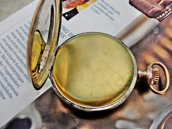 Junghans Centra silver pocket watch with porcelain dial from the 1920s. - Image 7