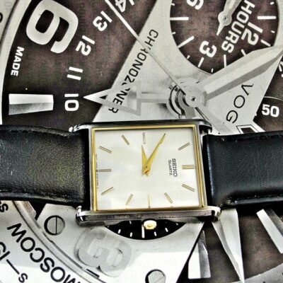 Nice elegant steel Seiko quartz suit watch from the 1980s
