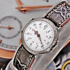 Nice silver watch with porcelain dial from the early 1900s