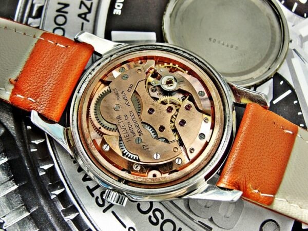 Nice steel Helvetia watch from the 1960s with a rare structure - Image 12
