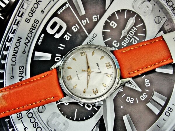 Nice steel Helvetia watch from the 1960s with a rare structure - Image 14