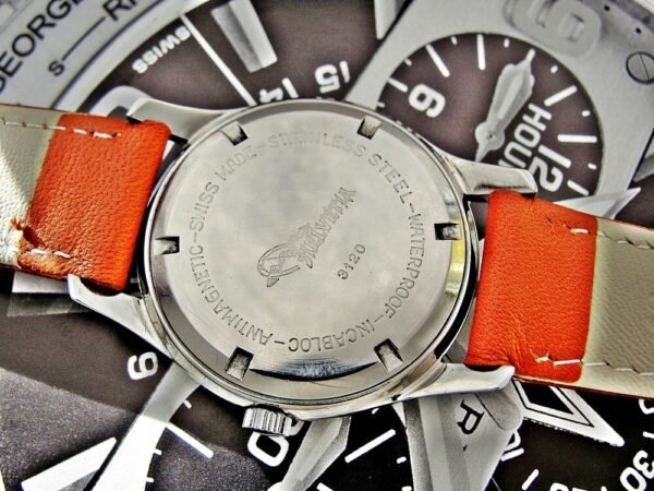 Nice steel Helvetia watch from the 1960s with a rare structure - Image 9
