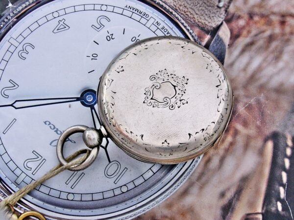 Rare porcelain dial silver key pocket watch from the 1800s - Image 14