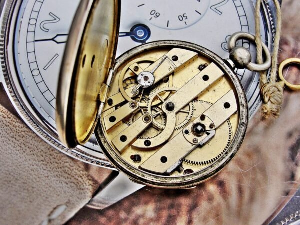 Rare porcelain dial silver key pocket watch from the 1800s - Image 15