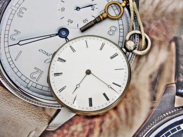 Rare porcelain dial silver key pocket watch from the 1800s - Image 18