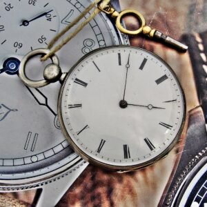Rare porcelain dial silver key pocket watch from the 1800s