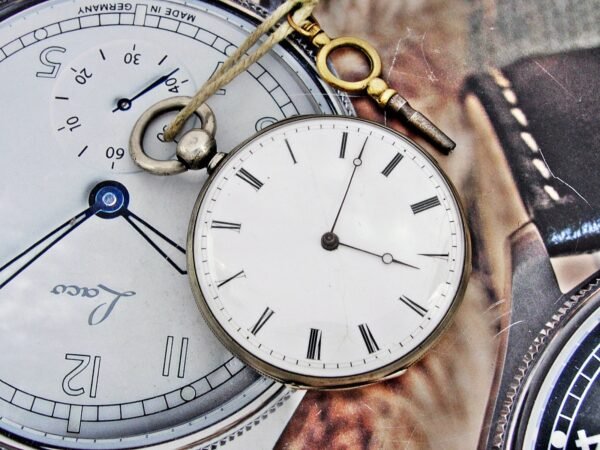 Rare porcelain dial silver key pocket watch from the 1800s - Image 8