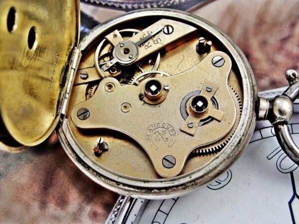 Rare silver pocket watch with key from the 1800s. - Image 16