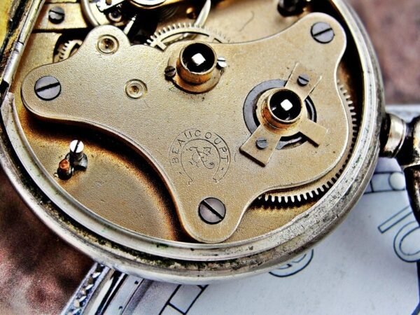 Rare silver pocket watch with key from the 1800s. - Image 17