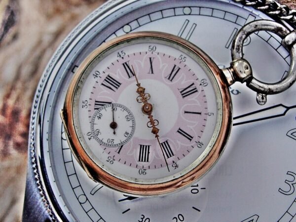 Rare silver pocket watch with key from the 1800s. - Image 5