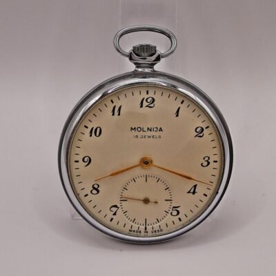 Very nice Molnia Soviet pocket watch from the 1950s