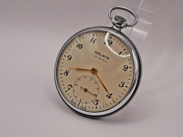 Very nice Molnia Soviet pocket watch from the 1950s - Image 7