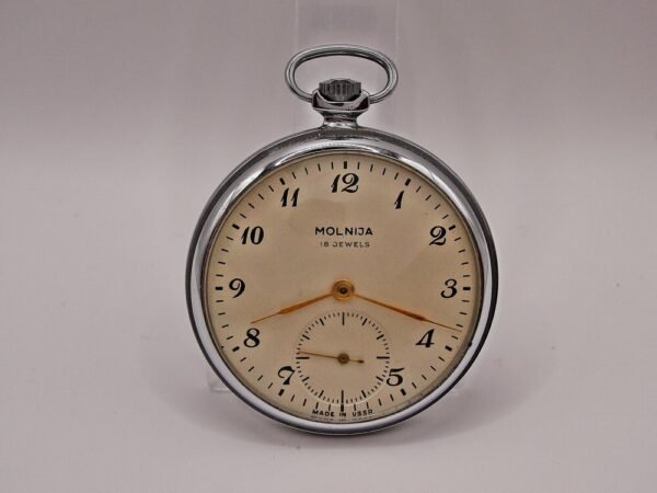 Very nice Molnia Soviet pocket watch from the 1950s
