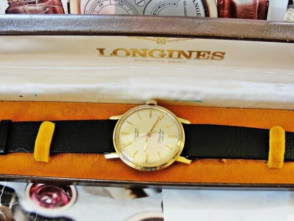 Beautiful 18k gold Longines Flagship automatic watch from the 1960s with box - Image 17
