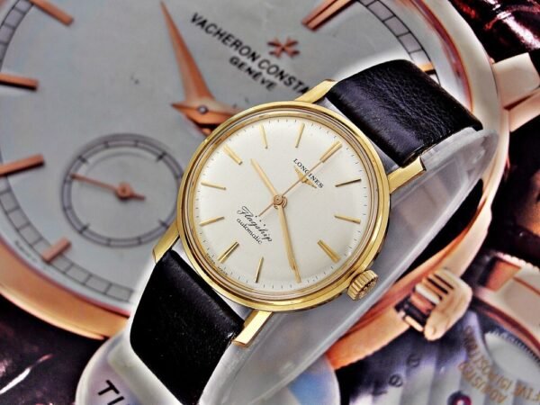 Beautiful 18k gold Longines Flagship automatic watch from the 1960s with box - Image 18