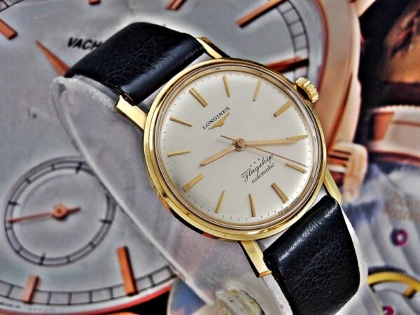 Beautiful 18k gold Longines Flagship automatic watch from the 1960s with box - Image 3