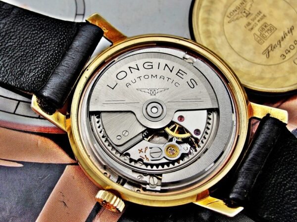 Beautiful 18k gold Longines Flagship automatic watch from the 1960s with box - Image 24