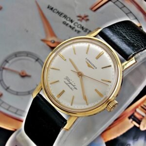 Beautiful 18k gold Longines Flagship automatic watch from the 1960s with box