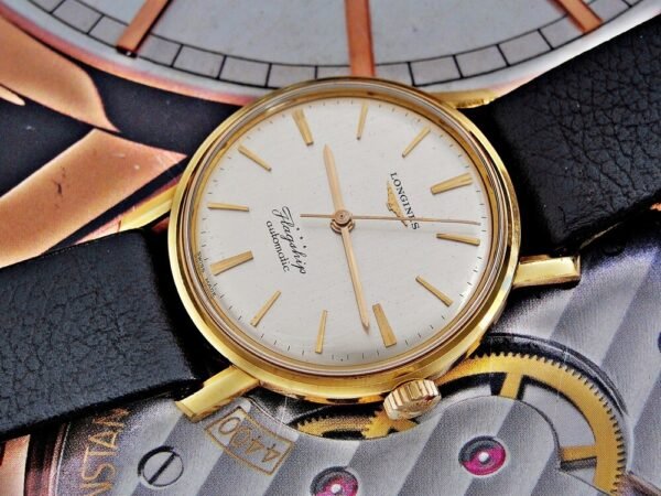Beautiful 18k gold Longines Flagship automatic watch from the 1960s with box - Image 6