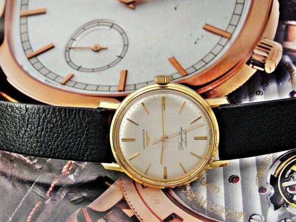 Beautiful 18k gold Longines Flagship automatic watch from the 1960s with box - Image 7