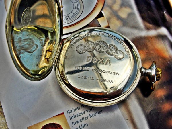 Doxa pocket watch with porcelain dial from the 1920s. - Image 6