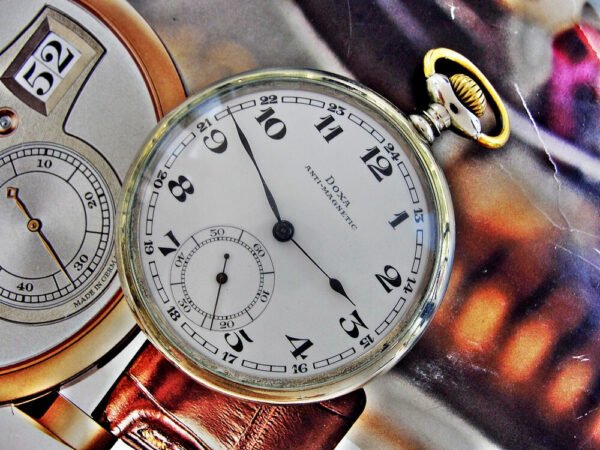 Doxa pocket watch with porcelain dial from the 1920s.
