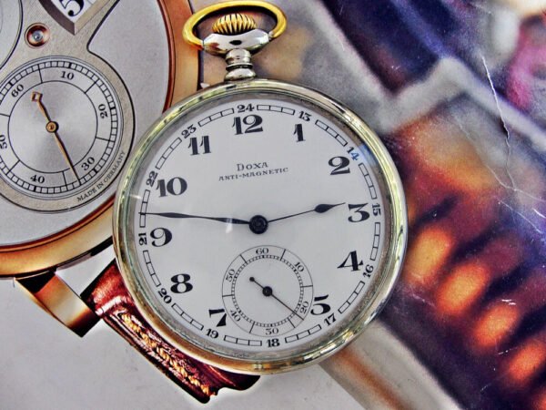 Doxa pocket watch with porcelain dial from the 1920s. - Image 8