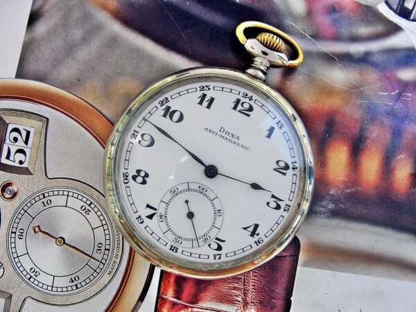 Doxa pocket watch with porcelain dial from the 1920s. - Image 9